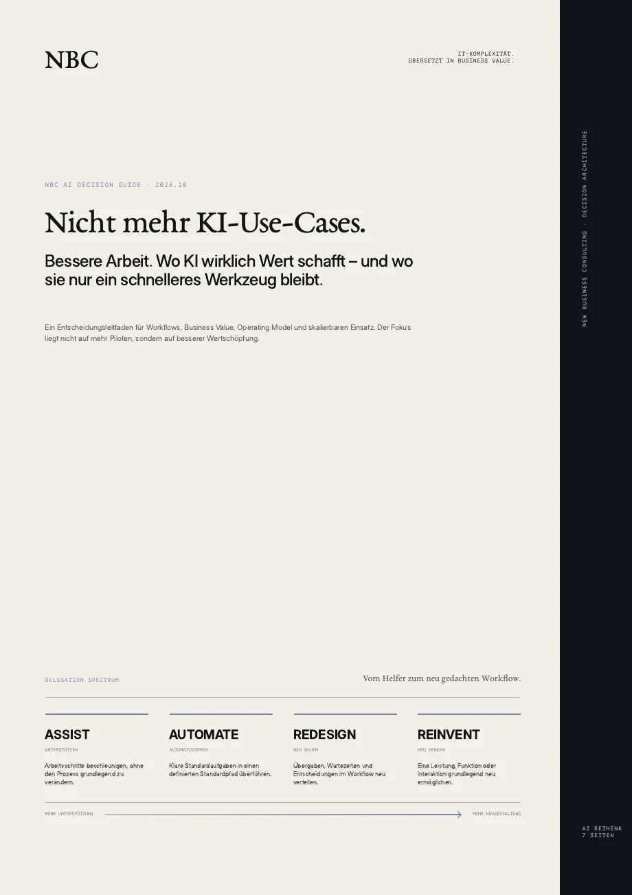 Vorschau: Seite 1 des Decision Guide · KI