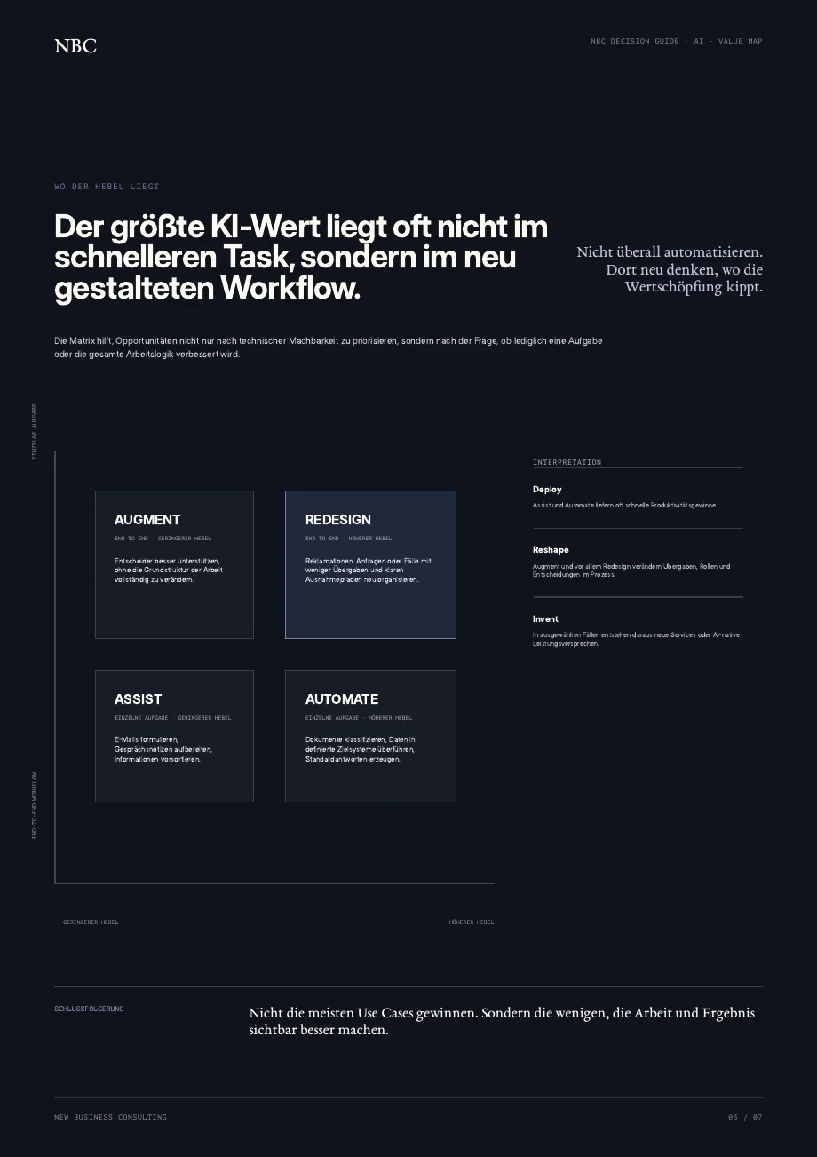 Vorschau: Seite 3 des Decision Guide · KI