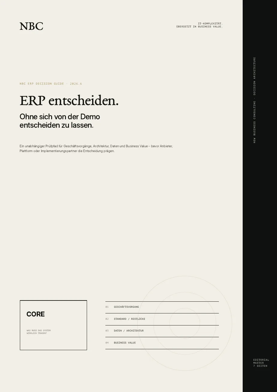 Vorschau: Seite 1 des Decision Guide · ERP