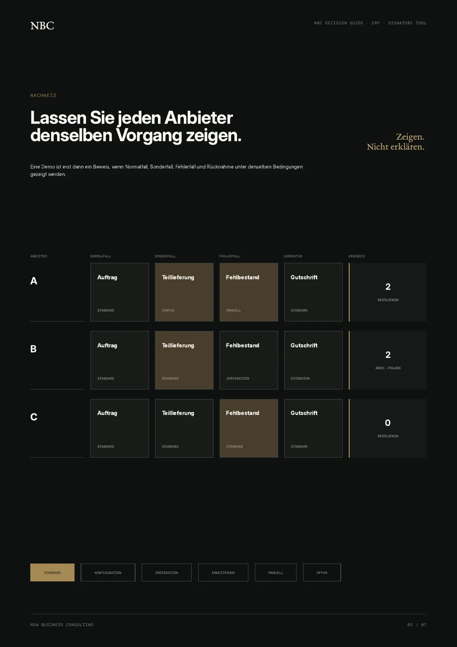 Vorschau: Seite 3 des Decision Guide · ERP