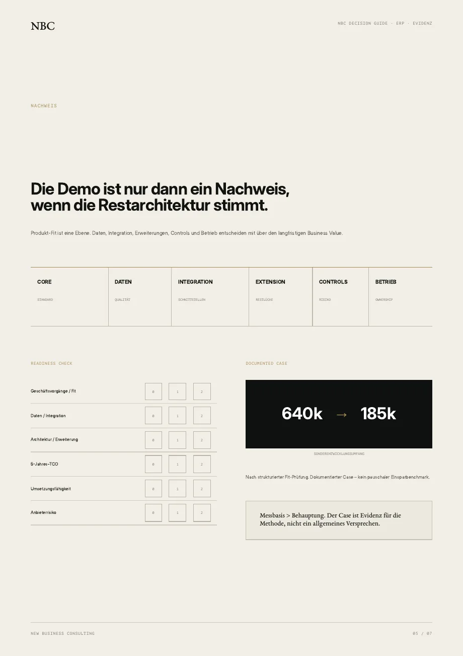 Vorschau: Seite 5 des Decision Guide · ERP